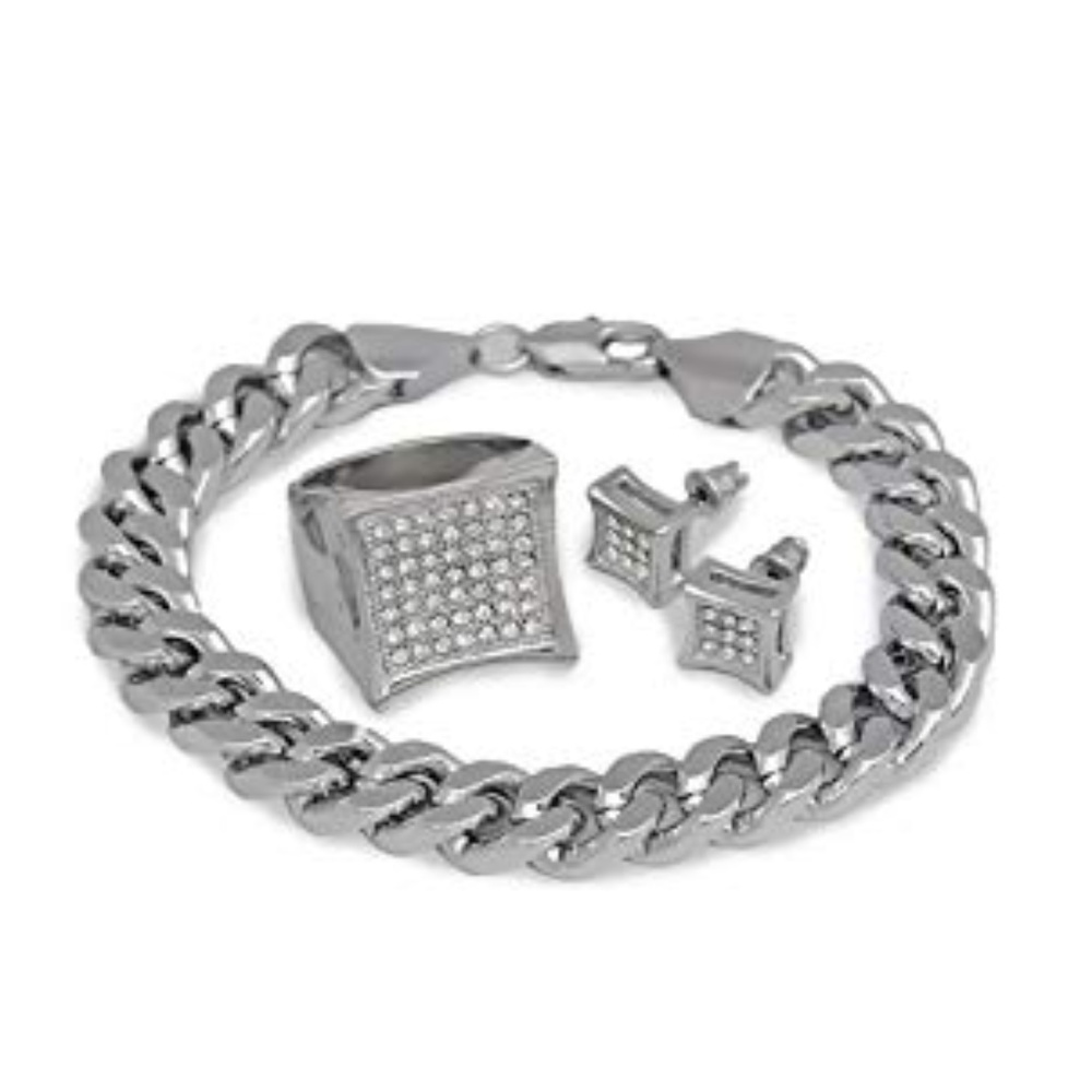 New "Iced" 7 Piece Jewelry Set - Picture 3 of 4